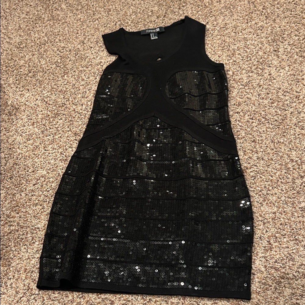 Forever 21 Black Sequin Mini Dress
